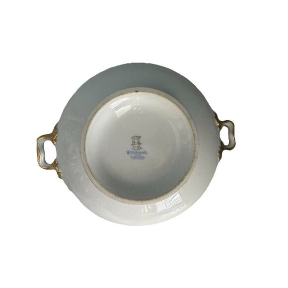 Vintage Wm. Guerin & Co. France Limoges Pink Rose Covered Round Serving Bowl - Picture 4 of 16